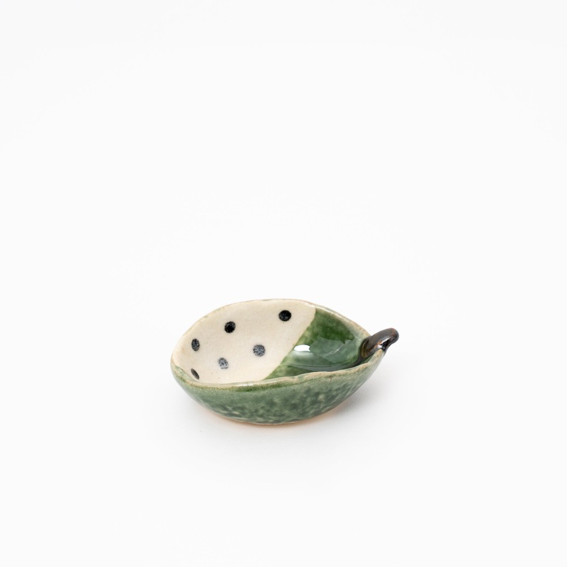 Handmade Oribe Small Kobachi Bowl with Handle