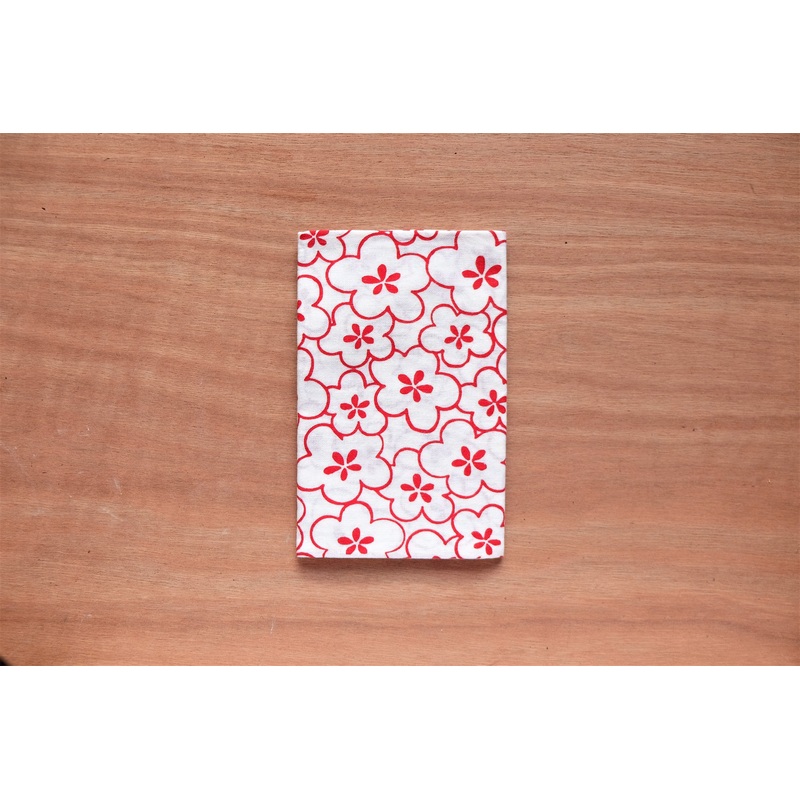 Kamawanu Tenugui - Ume Plum Flower Red & White