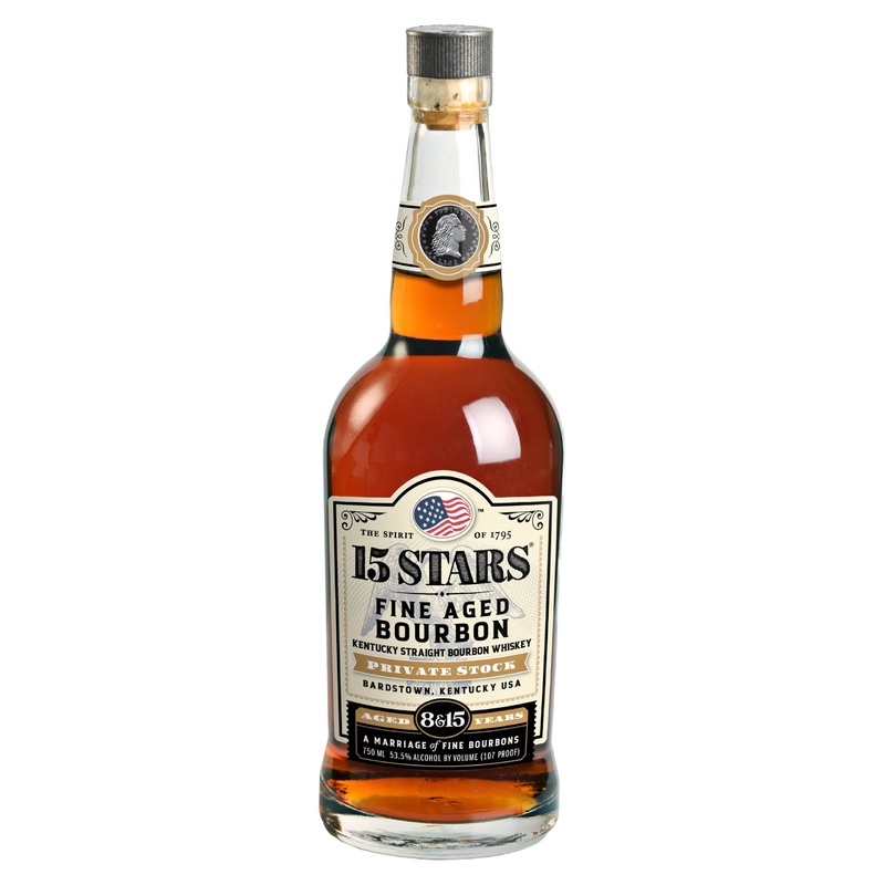 15 Stars Private Stock 8 & 15 Years Aged Fine Aged Bourbon Kentucky Straight Bourbon Whiskey