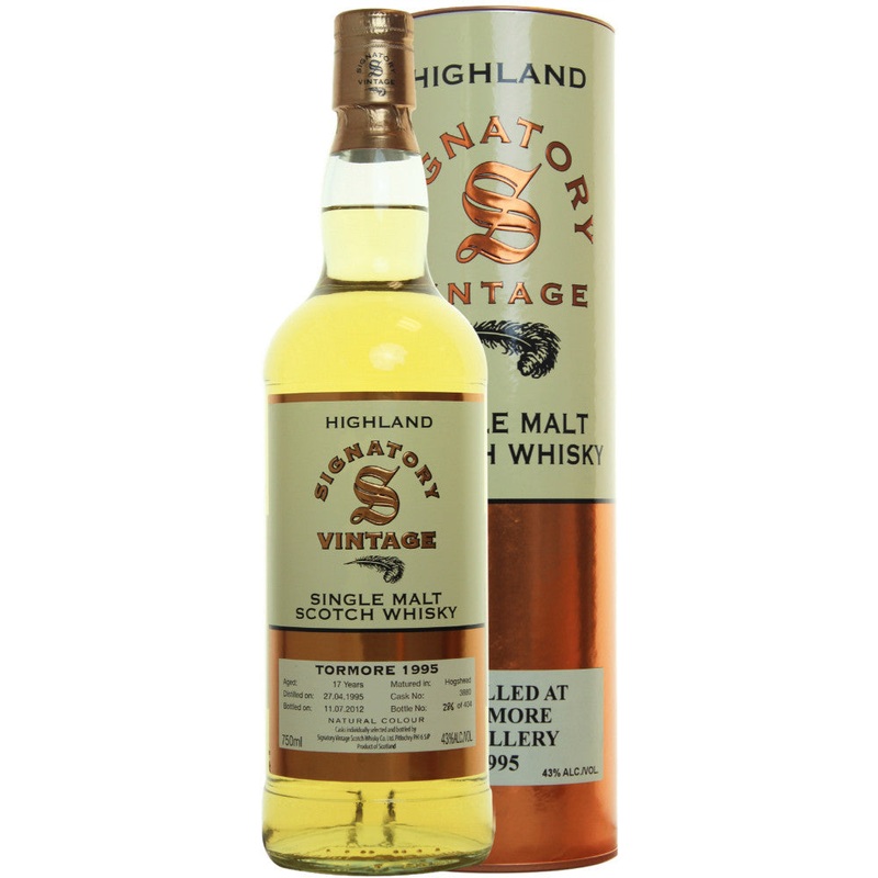Tormore Hogshead 17 yrs Highland 86 Proof Signatory Single Malt Scotch Whisky