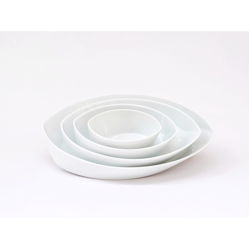 Hakusan Leaves Plate Set (4pcs) White