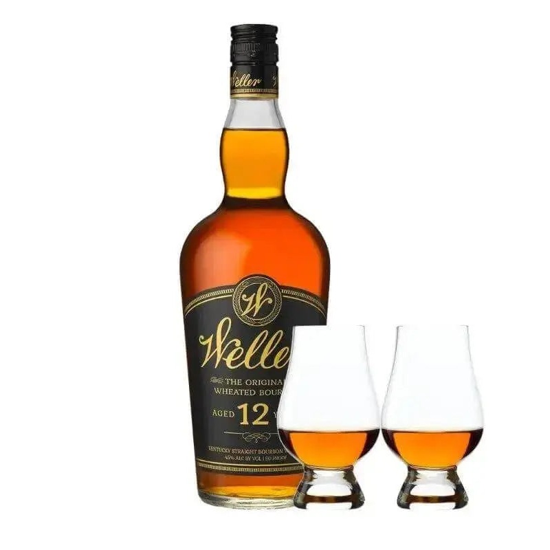 W.L. Weller Aged 12 Years Bourbon Whiskey & Glencairn Set Bundle