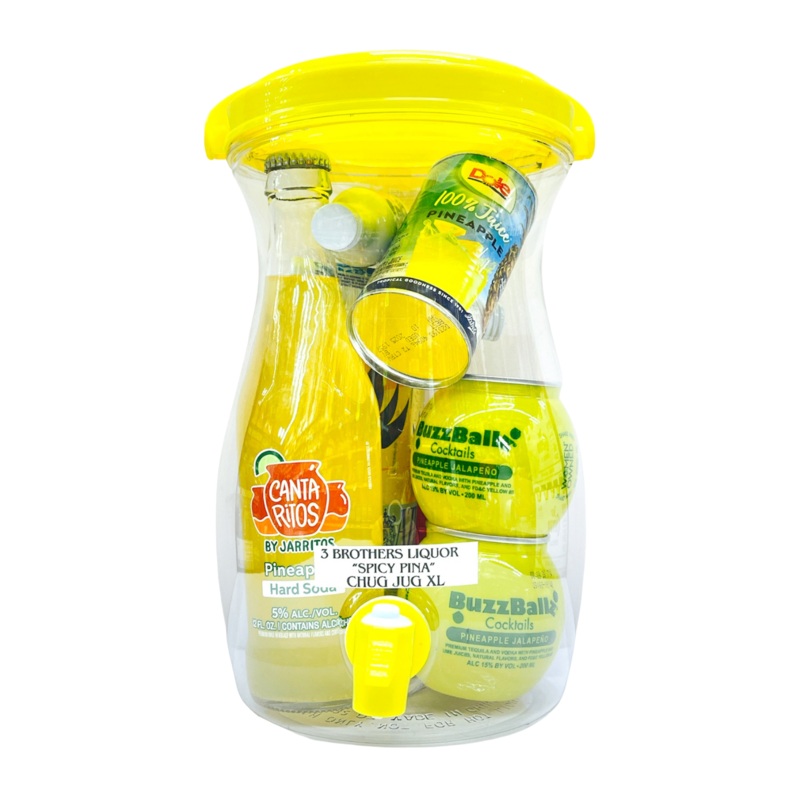 3 Brothers Liquor "Spicy Pina" Chug Jug Party Jug XL Alcohol Cocktail