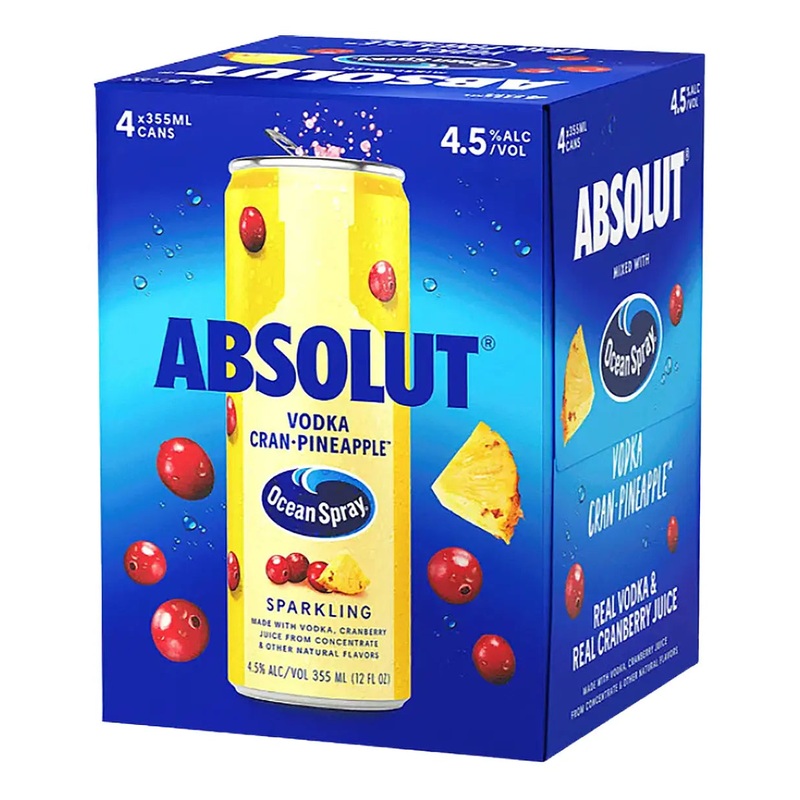 Absolut Ocean Spray Cran-Pineapple 4pk