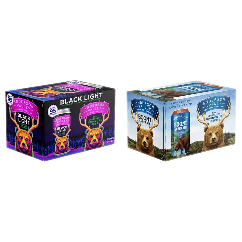 Anderson Valley Black Light Can 24 Pack & Anderson Valley Boont Amber Can 24 Pack Bundle