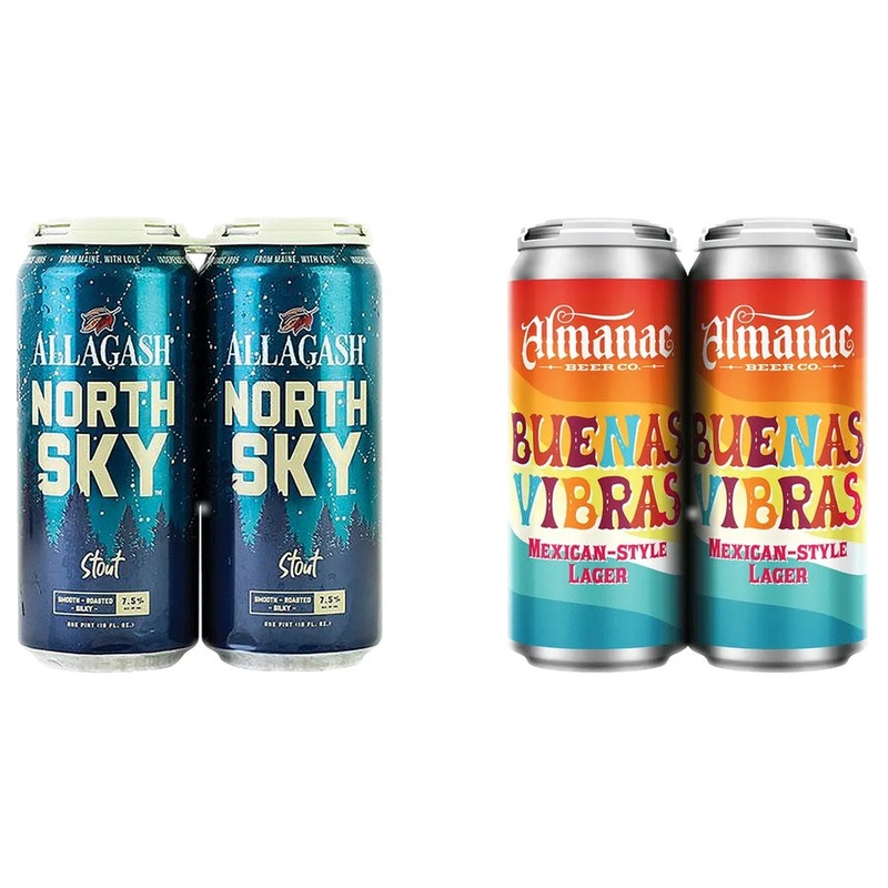 Allagash North Sky 24 Pack & Almanac Beunas Vibras Lg Can 24 Pack Bundle