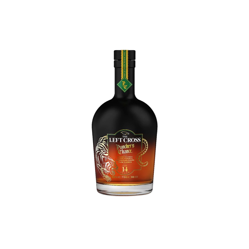 PUNCHER'S CHANCE BOURBON THE LEFT CROSS JAMAICAN DARK RUM CASKS 14 YR 96 750ML