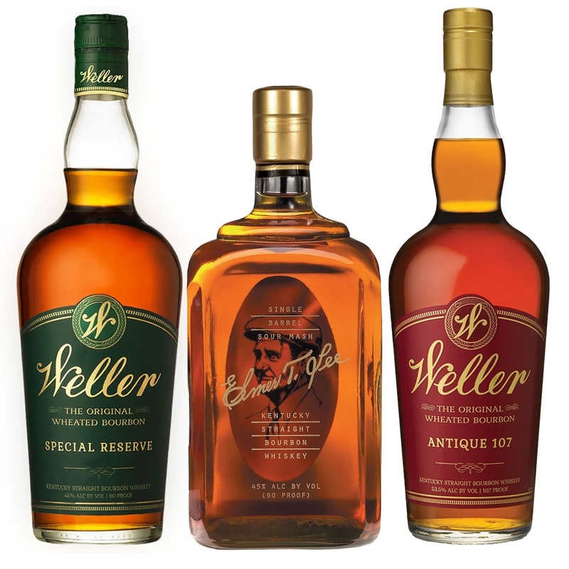 W.L. Weller Special Reserve, Elmer T.Lee, & W.L. Weller Antique 107 Bourbon Whiskey Bundle