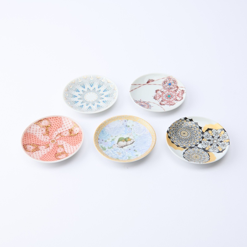 Kutani Art Colorful Saibyo Sauce Plate