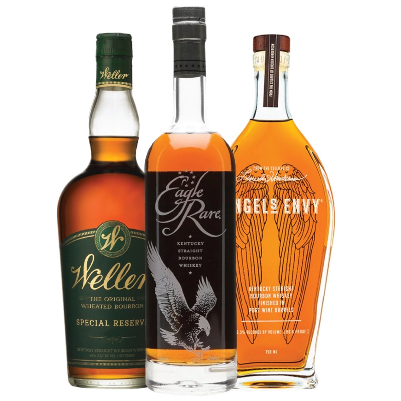 Weller Special Reserve, Eagle Rare and Angel's Envy Bourbon Package